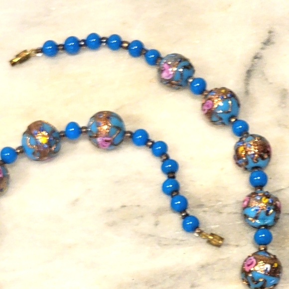 Antique Venetian Florato Wedding Cake beads 20" - Picture 2 of 7